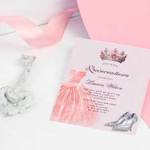 Pink Diamond Queen Exclusive Quinceañera Invitation