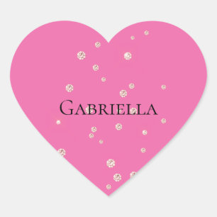 Pink Diamond Sparkle Jewel Heart Sticker