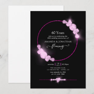 Pink Diamond Wedding Anniversary Party Invitation