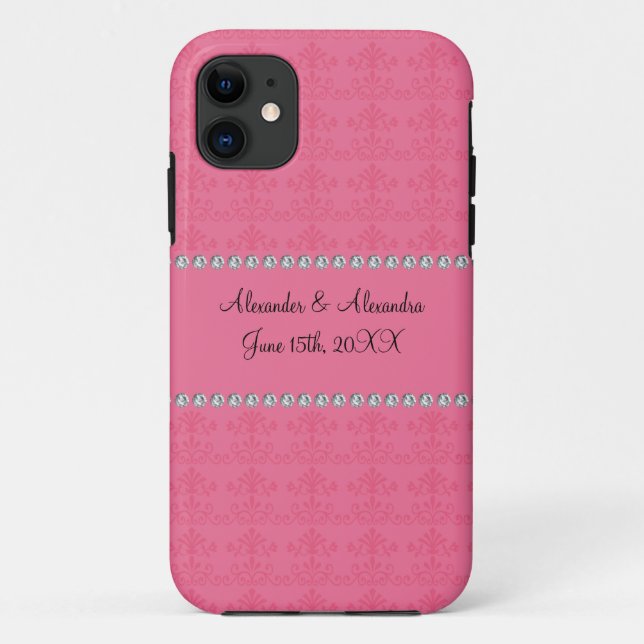 Pink diamond wedding favours Case-Mate iPhone case (Back)