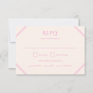 Pink Diamond Wedding RSVP Card
