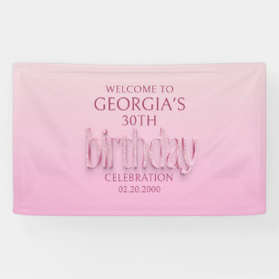 Pink Diamonds Birthday Banner