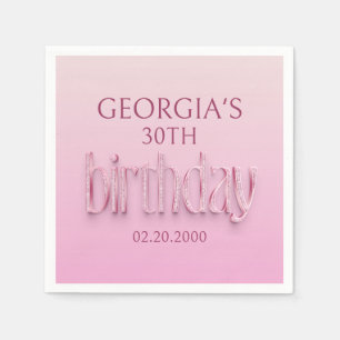 Pink Diamonds Birthday Napkin