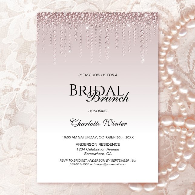 Pink Diamonds Bridal Brunch Invitation (Creator Uploaded)