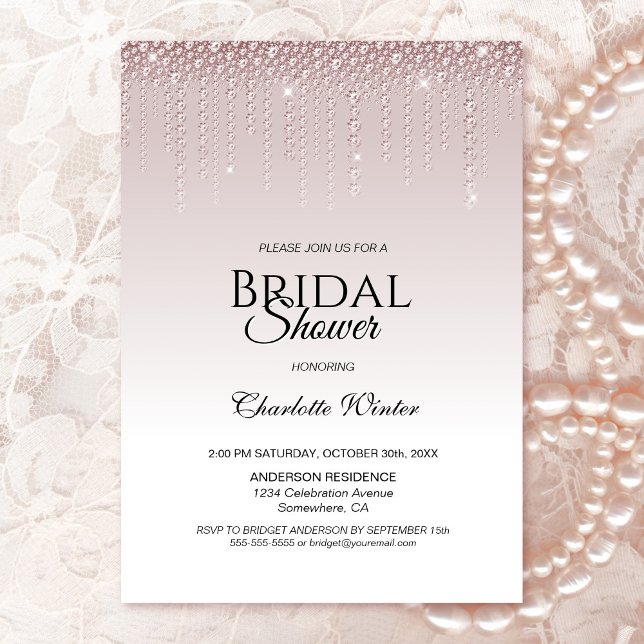 Pink Diamonds Bridal Shower Invitation (Creator Uploaded)