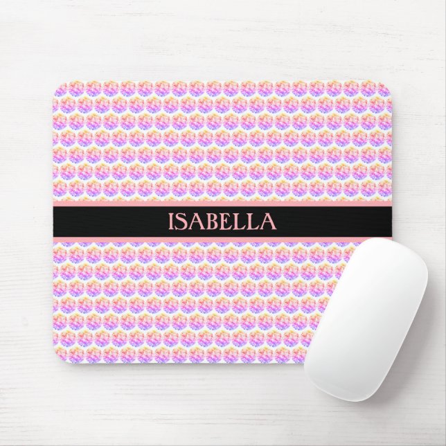 Pink Diamonds/Fractal Mosaic Mouse Mat (With Mouse)