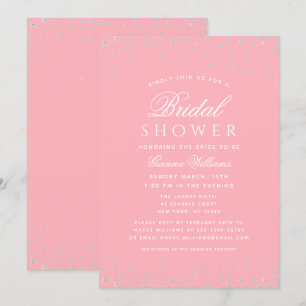 Pink Diamonds Modern Luxury Bridal Shower Invitation