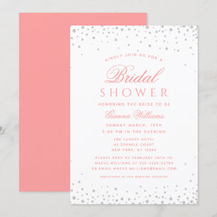 Pink Diamonds Modern Luxury Bridal Shower Invitation