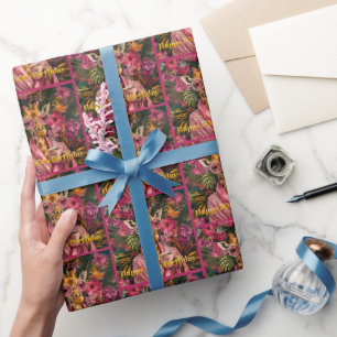 Pink Diamonds Morning Glamour Happy 50th Birthday Wrapping Paper