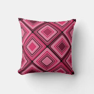 Pink Diamonds Pattern Pillow
