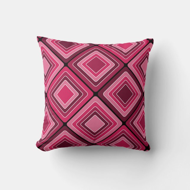 Pink Diamonds Pattern Pillow (Front)