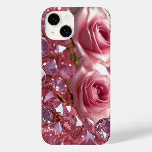 Pink Diamonds & Petals Case-Mate iPhone 14 Case