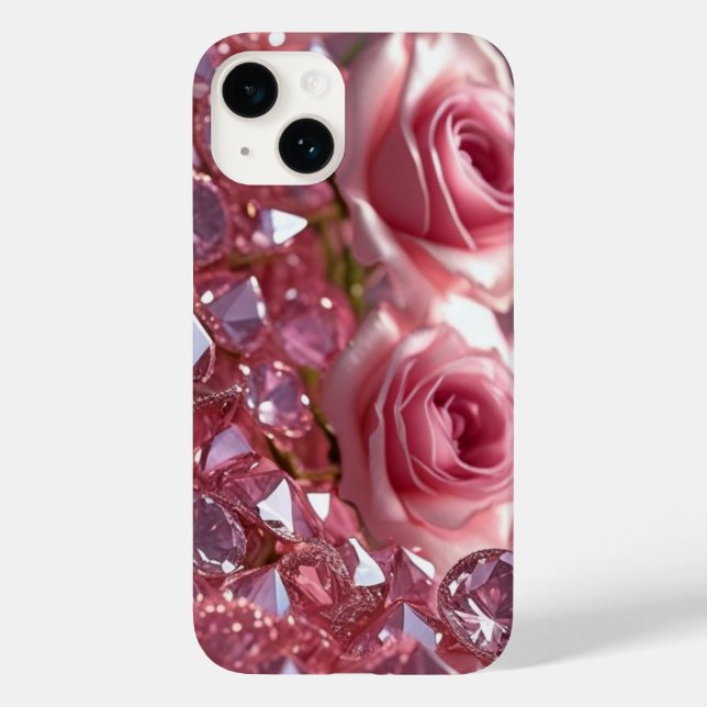 Pink Diamonds & Petals Case-Mate iPhone Case (Back)