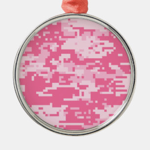Pink Digital ACU Camoflage Pattern Metal Tree Decoration
