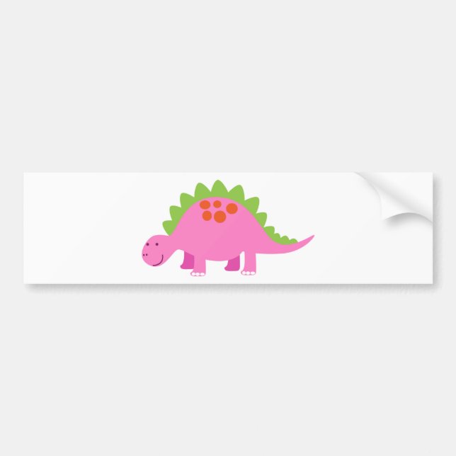 pink Dino Bumper Sticker (Front)