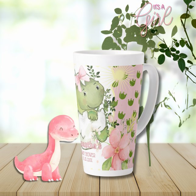 Pink Dino Footprint Custom Mug Gift for Mum-to-Be (Pink Dino Footprint Custom Mug Gift for Mom-to-Be)