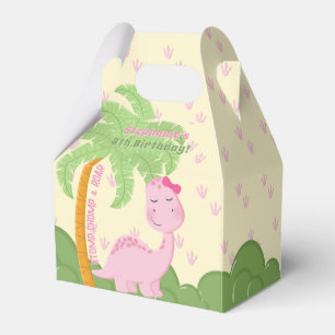Pink Dinosaur Birthday Favour Box