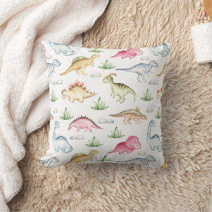 Pink Dinosaur Birthday Party, Girls Dinosaur party Cushion