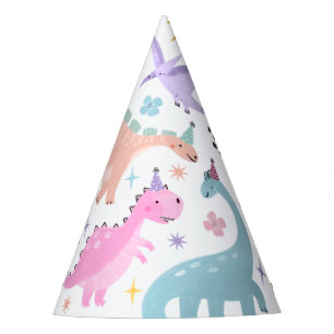 Pink Dinosaur Birthday Party Hat