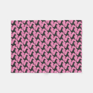 Pink Dinosaur Christmas Fleece Blanket