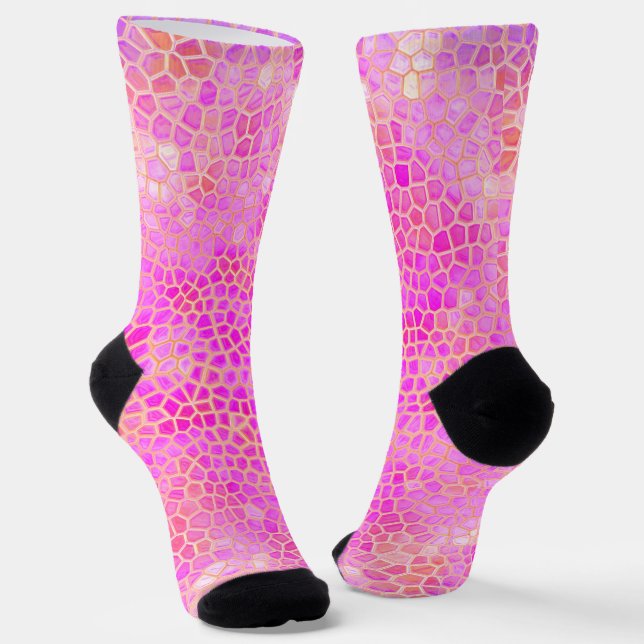 Pink Dinosaur Hide Socks (Angled)
