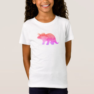 Pink Dinosaur Rainbow Painting T-shirt