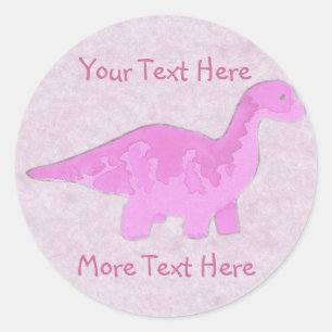 Pink Dinosaur Stickers