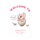 Pink Dinosaur Theme Baby Shower Welcome