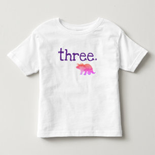 Pink Dinosaur Third Birthday T-shirt