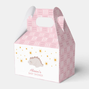 Pink Dinosaur Twinkle Stars Baby Girl Shower Favour Box