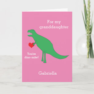 Pink Dinosaur Valentine's Day Card