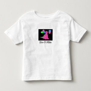 Pink Dinosaur with Balloons Toddler T-Shirt
