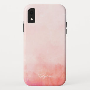 Pink Dip Dye - Add Name iPhone XR Case