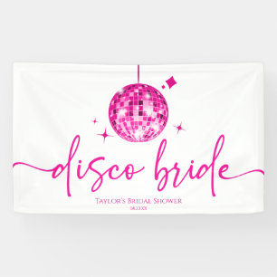 Pink Disco Ball Disco Bride Bridal Shower Banner