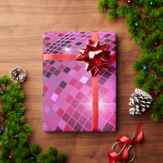 Pink Disco Ball Disco Dance Party Theme Wrapping Paper