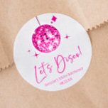 Pink Disco Ball Let's Disco Birthday Party<br><div class="desc">These are Pink Disco Ball Let's Disco Birthday Party Favour Stickers!</div>