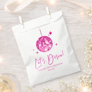Pink Disco Ball Let's Disco Birthday Party Favour Bags