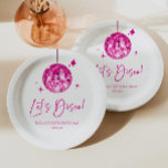 Pink Disco Ball Let's Disco Birthday Party Paper Plate<br><div class="desc">These are Pink Disco Ball Let's Disco Birthday Party Paper Plates!</div>