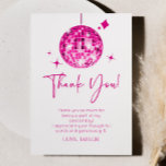 Pink Disco Ball Let's Disco Birthday Party Thank You Card<br><div class="desc">This is a Pink Disco Ball Let's Disco Birthday Party Thank You Card!</div>