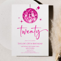 Pink Disco Ball Twenty 20th Birthday Party