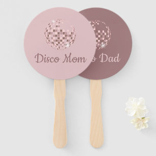 Pink Disco Boogie Baby Shower Games Hand Fan