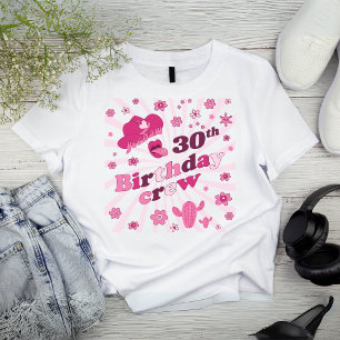 Pink Disco Cowgirl Birthday Birthday crew T-Shirt