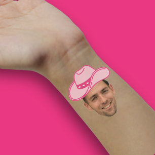 Pink Disco Cowgirl Customisable Groom Face Hand