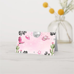 Pink Disco Cowgirl Food Label Place Card