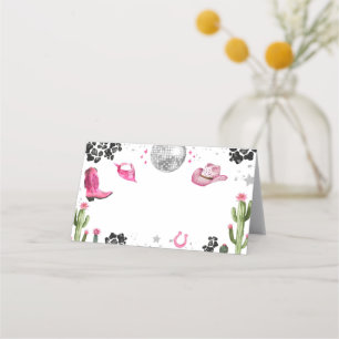 Pink Disco Cowgirl Food Label Place Card