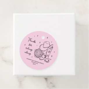 Pink Disco Cowgirl Last Rodeo Bachelorette Party Favour Tags