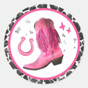 Pink Disco Cowgirl Stickers