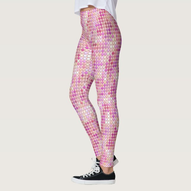 Pink Disco Dots Leggings (Left)