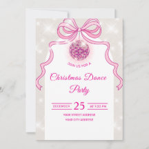 Pink Disco Sparkle Girls’ Christmas Party Invite