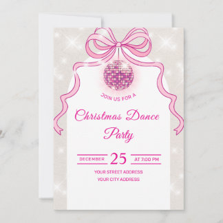Pink Disco Sparkle Girls’ Christmas Party Invite